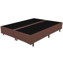 Base Box Queen Bipartido Marrom Suede 158x198