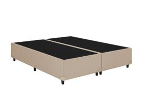 Base Box Queen Bipartido material sintético Bege 158x198