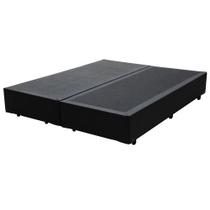 Base Box Queen Bipartido Preto Sintético 158x198