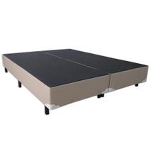 Base Box Queen Bipartido Sintético Bege - 158x198x40