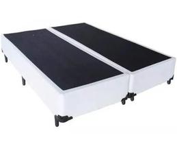 Base Box Queen Bipartido Sintético Branco - 158x198x40