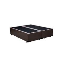 Base Box Queen Bipartido Sintético Marrom 38x158x198