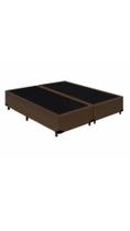 Base Box Queen Bipartido Suede Marrom - 158x198x27
