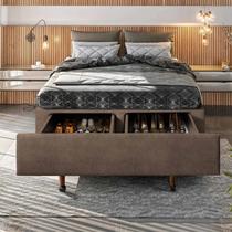 Base Box Queen com Sapateira 158x198x30cm Suede Areia