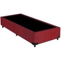 Base Box Solteirão King Blindado Suede Vermelho 203x96x40xm