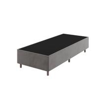Base Box Solteiro 37cm x 188cm x 88cm Treviso Liso Cinza/Grafite