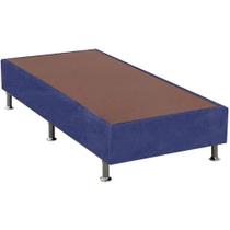 Base Box Solteiro Azul Suede - 38x88x188 Base Box Solteiro Azul Suede - 38x88x188