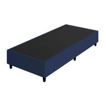 Base Box Solteiro Azul Suede - 38x88x188