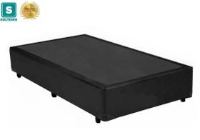Base Box Solteiro Belos Sonhos Poliéster Preto 40x78x188