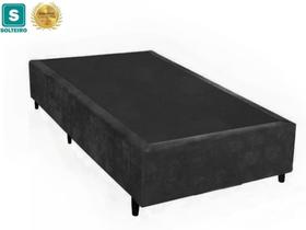 Base Box Solteiro Belos Sonhos Suede Preto 40x88x188