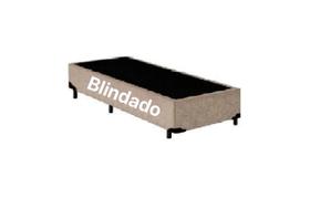 Base Box Solteiro Blindado Linhão Bege
