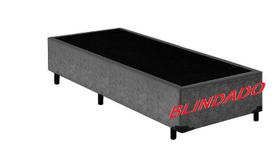Base Box Solteiro Blindado Suede Cinza Base Box Solteiro Blindado Suede Cinza