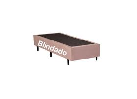 Base Box Solteiro Blindado Suede Rosé