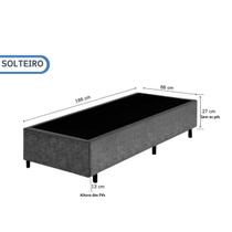 Base Box Solteiro Blindado Tecido Suede 88x188 Reforçada Fino Acabamento