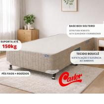 Base Box Solteiro Castor Premium 88x188 cm Tecido Bouclé Suporta até 150kg Base Box Solteiro Castor Premium 88x188 cm Tecido Bouclé Suporta até 150kg