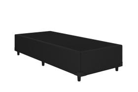 Base Box Solteiro material sintético Preto 88x188 Blindado