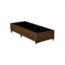 Base Box Solteiro Premium Suede Marrom 40x78x188