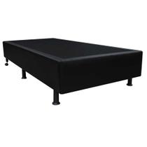 Base Box Solteiro Preto Sintético 38x88x188 Base Box Solteiro Preto Sintético 38x88x188