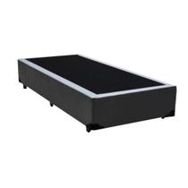 Base Box Solteiro Sintético Cinza - 27x88x188