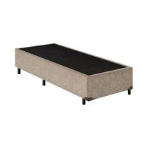 Base Box Solteiro Suede Bege - 42x88x188:Bege