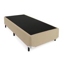 Base Box Solteiro Suede Bege - 78x188cm
