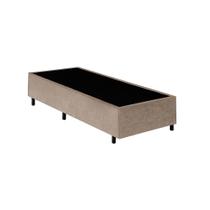 Base Box Solteiro Suede Bege - 88x188x40