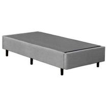 Base Box Solteiro Suede Cinza - 42x88x188:Cinza