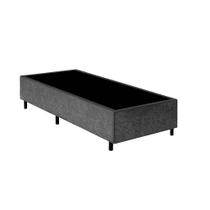 Base Box Solteiro Suede Cinza - 88x188x40