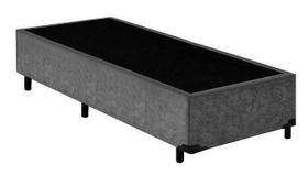 Base Box Solteiro Suede Cinza