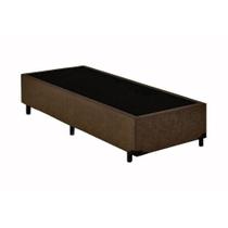 Base Box Solteiro Suede Marrom - 39x78x188:Marrom