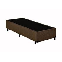 Base Box Solteiro Suede Marrom - 42x88x188:Marrom