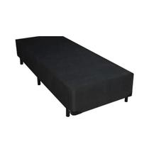 Base Box Solteiro Suede Preto 78Cm Largura