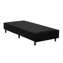 Base Box Solteiro Suede Preto - 88x188x40