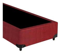 Base Box Solteiro Suede Vermelho 78 X 188 X 40