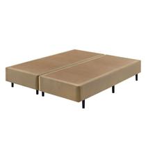 Base Box Somiê King Eco Veludine Liso 40x193x203cm Bege Ecoflex