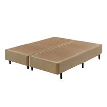 Base Box Somiê Queen Eco Veludine Liso 40x158x198cm Bege