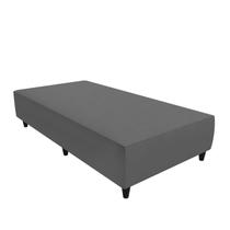 Base Box Tamanho Solteiro Na Cor Cinza 188x88 Em Suede
