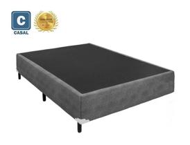 Base Box Viúva Belos Sonhos Suede Cinza 40x128x188