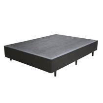 Base Box Viúva Sintético Cinza - 42x128x188:Cinza