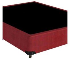 Base Box Viúva Suede Vermelho 128 X 188 X 40