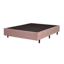 Base Box Viuvão Blindado Suede Rosé 128Cm de Largura