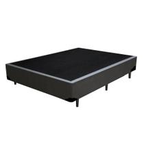 Base Box Viuvão Linhão Cinza 128Cm de Largura