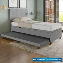 Base Cama Baú Solteiro com Cama Auxiliar c/colchão conjugado material sintético - SkyBox