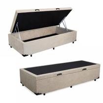 Base Cama Baú Solteiro Suede (88x188) REFORÇADA - Bege Base Cama Baú Solteiro Suede (88x188) REFORÇADA - Bege