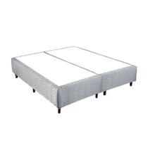 Base Cama Box Alto Orthocrin Square Black King 193x203x32 Bipartido Alto Suporte Tecido Resistente
