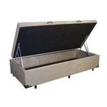 Base Cama Box Baú Blindado Solteiro Suede Bege 43x88x188 Base Cama Box Baú Blindado Solteiro Suede Bege 43x88x188