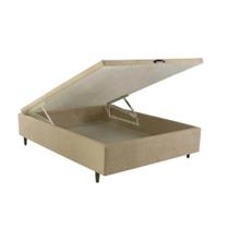 Base Cama Box Baú Casal Herval Montana 46x138x188 cm, Suede Bege Base Cama Box Baú Casal Herval Montana 46x138x188 cm, Suede Bege