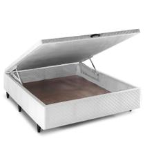 Base Cama Box Baú Casal Herval Ravena, 46x138x188 cm, Branco Base Cama Box Baú Casal Herval Ravena, 46x138x188 cm, Branco