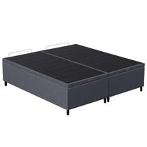 Base Cama Box Baú Casal Queen 158cm Hit I02 Suede Cinza - Mpozenato