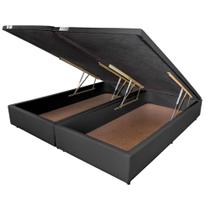 Base Cama Box Baú King Orthocrin Tecido Sintético King Bipartido 193x203x31